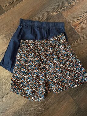 NWOT J. Crew Navy Dot & Floral Multicolor Boxer Shorts Set XS